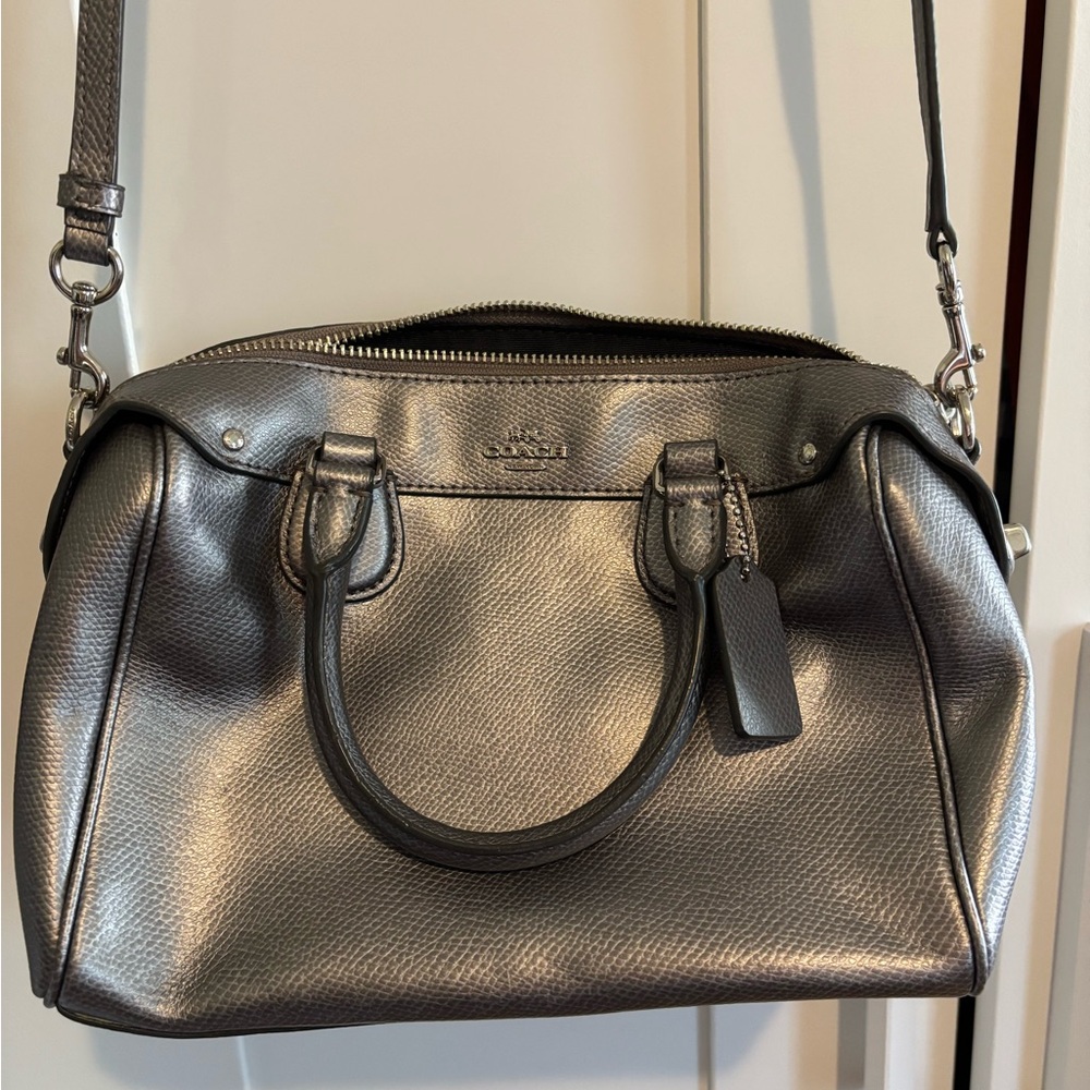 Coach Metallic Silver Satchel